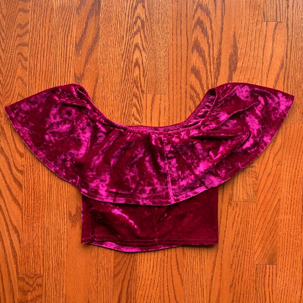 Pink Velvet Crop Top